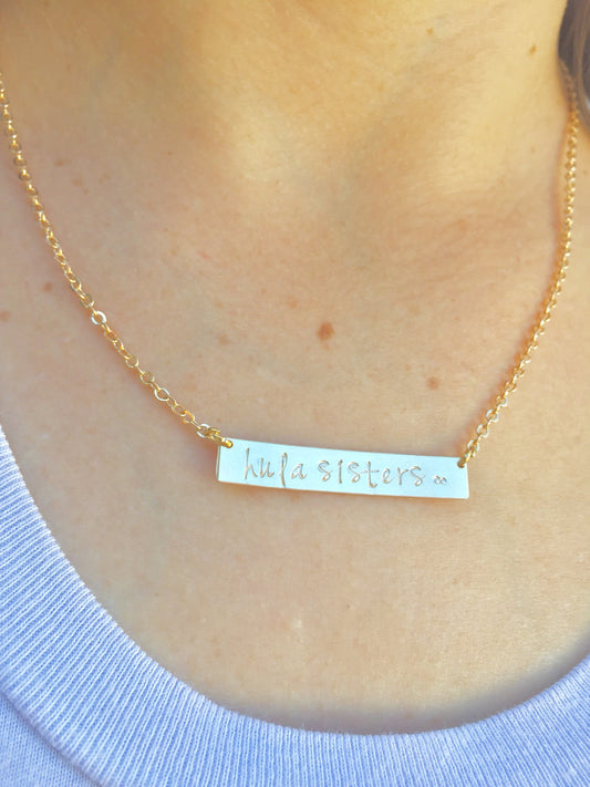 Hula Sisters Bar Necklace, Hula Sisters Necklace, Natashaaloha - Natashaaloha, jewelry, bracelets, necklace, keychains, fishing lures, gifts for men, charms, personalized,