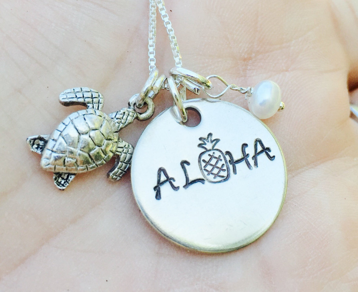 Hawaiian Jewelry, Hawaiian Necklace, Pineapple Necklace, Aloha Pineapple Necklace , Hawaii, Aloha Necklace, natashaaloha - Natashaaloha, jewelry, bracelets, necklace, keychains, fishing lures, gifts for men, charms, personalized,