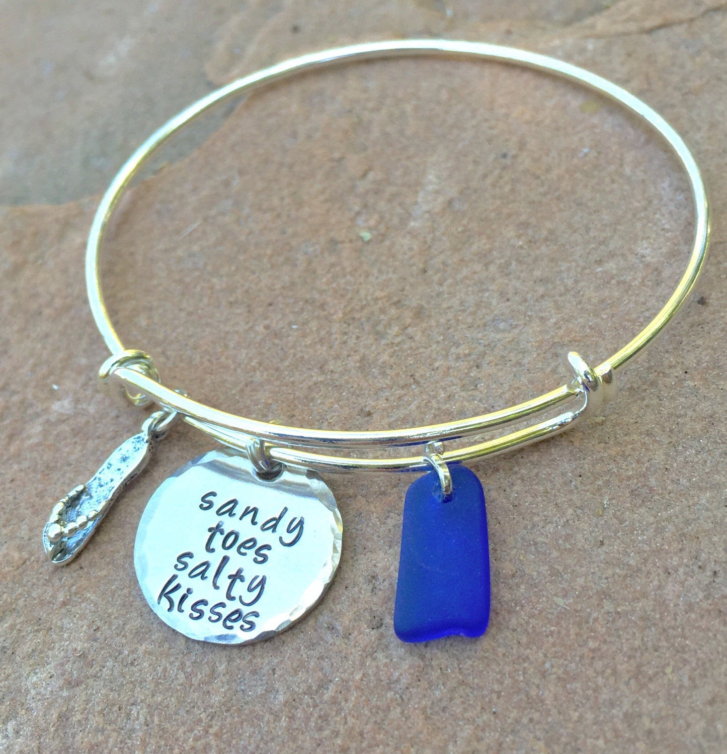 Sandy Toes Salty Kisses Bracelet, Beach Bracelet, Hawaiian Jewelry, Natashaaloha - Natashaaloha, jewelry, bracelets, necklace, keychains, fishing lures, gifts for men, charms, personalized,