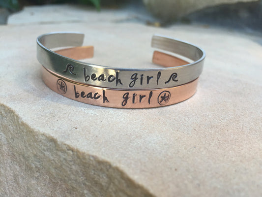 Beach Girl Cuff - Natashaaloha, jewelry, bracelets, necklace, keychains, fishing lures, gifts for men, charms, personalized,