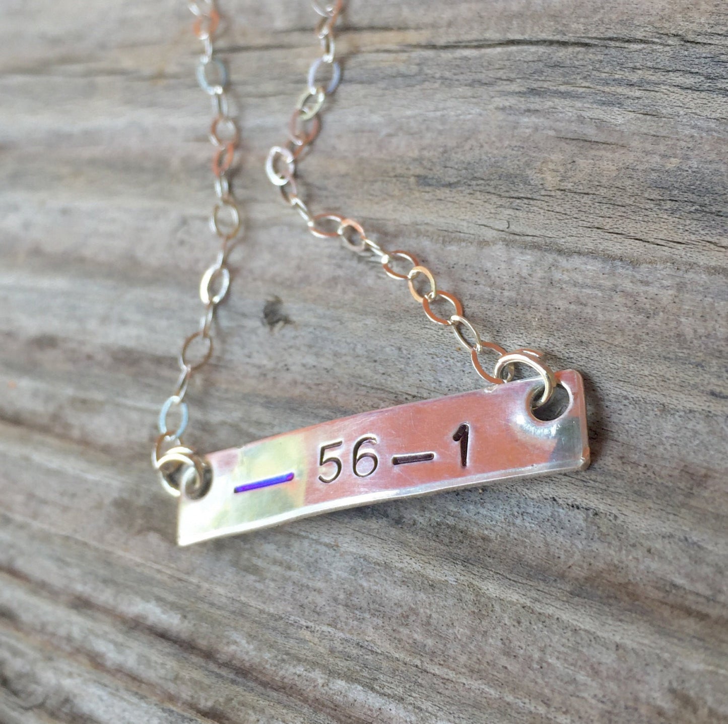 Thin Blue Line Personalized Bar Necklace, Police Wife Necklace - Natashaaloha, jewelry, bracelets, necklace, keychains, fishing lures, gifts for men, charms, personalized,