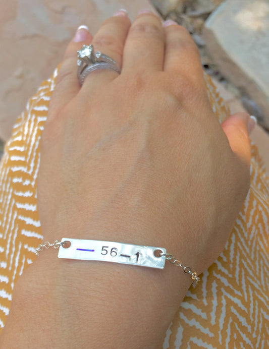 Police Wife Bracelet, Thin Blue Line Jewelry - Natashaaloha, jewelry, bracelets, necklace, keychains, fishing lures, gifts for men, charms, personalized,