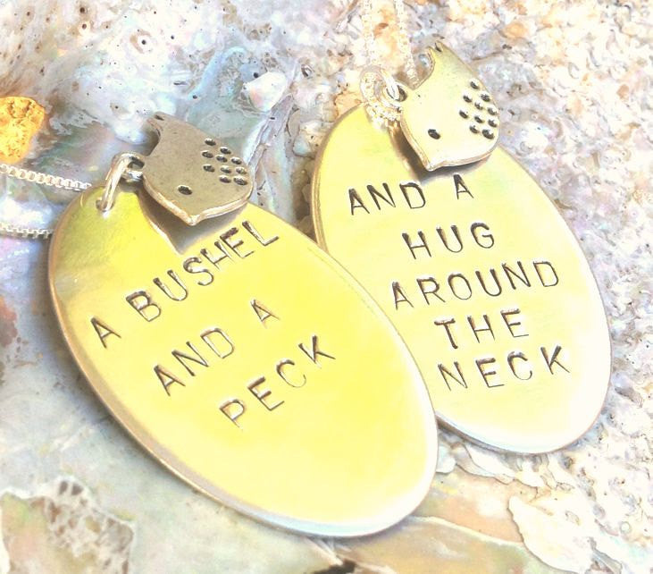 mother daughter necklace, mother daughter gifts, a bushel and a peck a hug around the neck, Mothers Day Gift - Natashaaloha, jewelry, bracelets, necklace, keychains, fishing lures, gifts for men, charms, personalized,