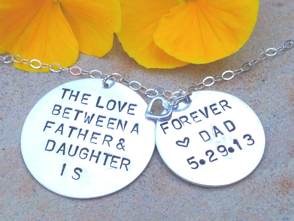 the love between a father and daughter is forever, personalized neckla