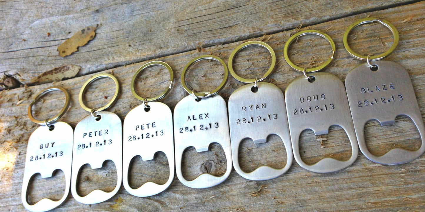 Groomsmen Gifts, Wedding Gifts, Personalized Bottle Openers - Natashaaloha, jewelry, bracelets, necklace, keychains, fishing lures, gifts for men, charms, personalized,