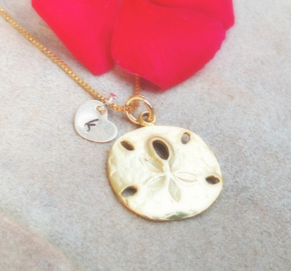 sand dollar necklace, beach necklace, hawaiian jewelry, gold sand dollar, sterling sand dollar, beach wedding, nautical, ocean - Natashaaloha, jewelry, bracelets, necklace, keychains, fishing lures, gifts for men, charms, personalized,