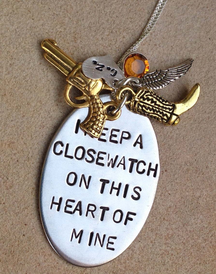 I Keep A Close Watch On This Heart Of Mine, Johhny Cash Necklace, Mother's Day Necklace, Girlfriend Gift, natashaaloha - Natashaaloha, jewelry, bracelets, necklace, keychains, fishing lures, gifts for men, charms, personalized,