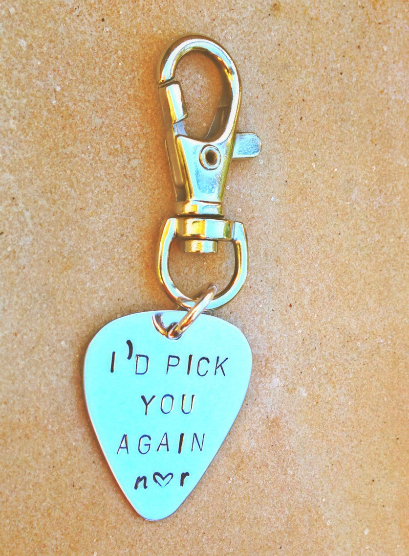 I'd Pick You Again Keychain, I'd Pick You Again Pick - Natashaaloha, jewelry, bracelets, necklace, keychains, fishing lures, gifts for men, charms, personalized,