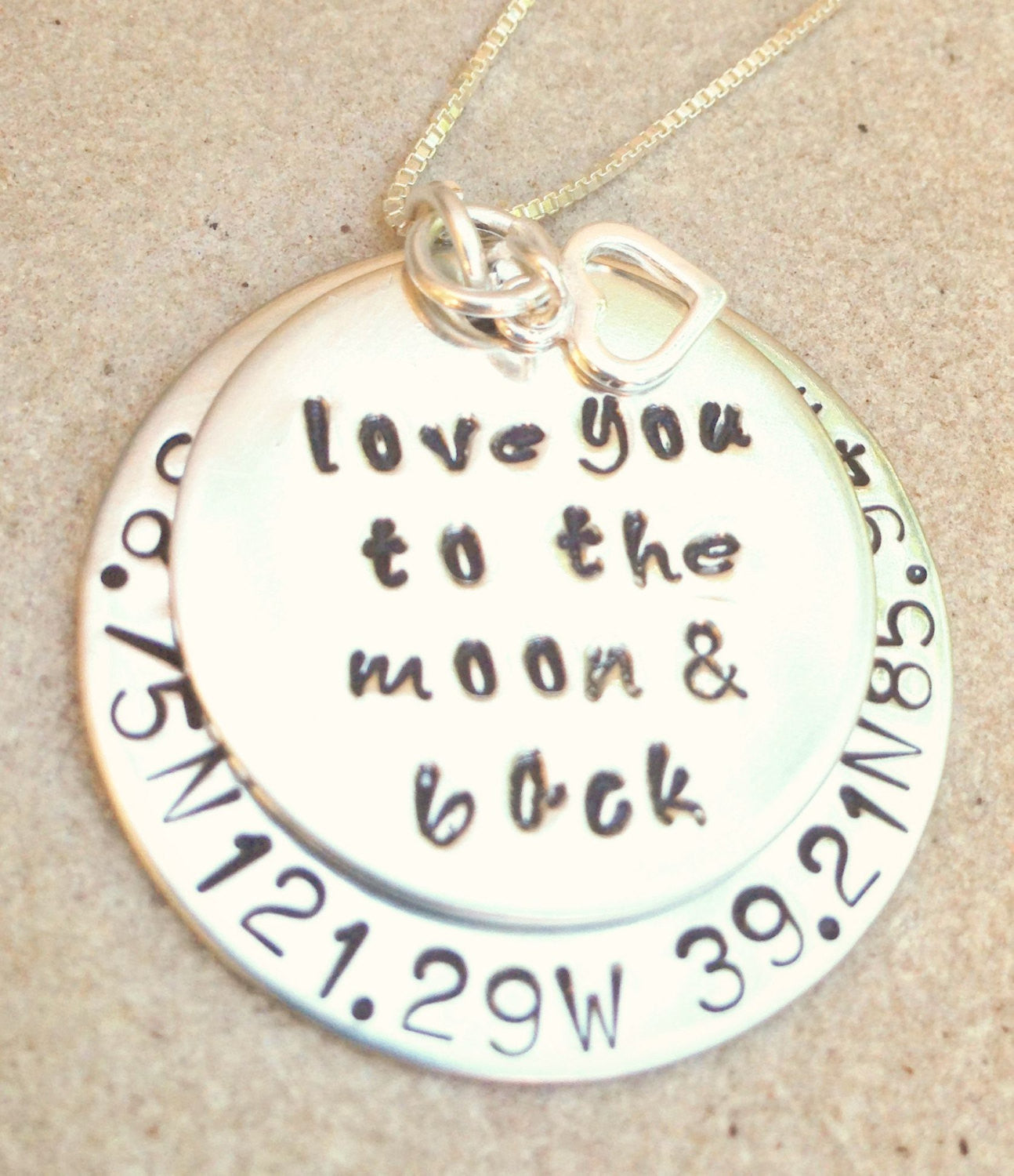 Love You To The Moon And Back Coordinate Necklace - Natashaaloha, jewelry, bracelets, necklace, keychains, fishing lures, gifts for men, charms, personalized,