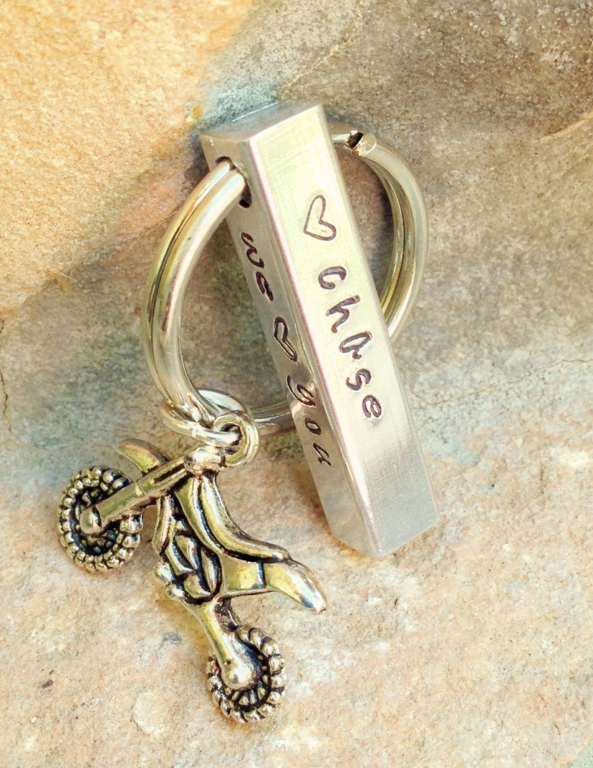 Motocross Keychain, Personalized Bar Keychain, Gifts for Men