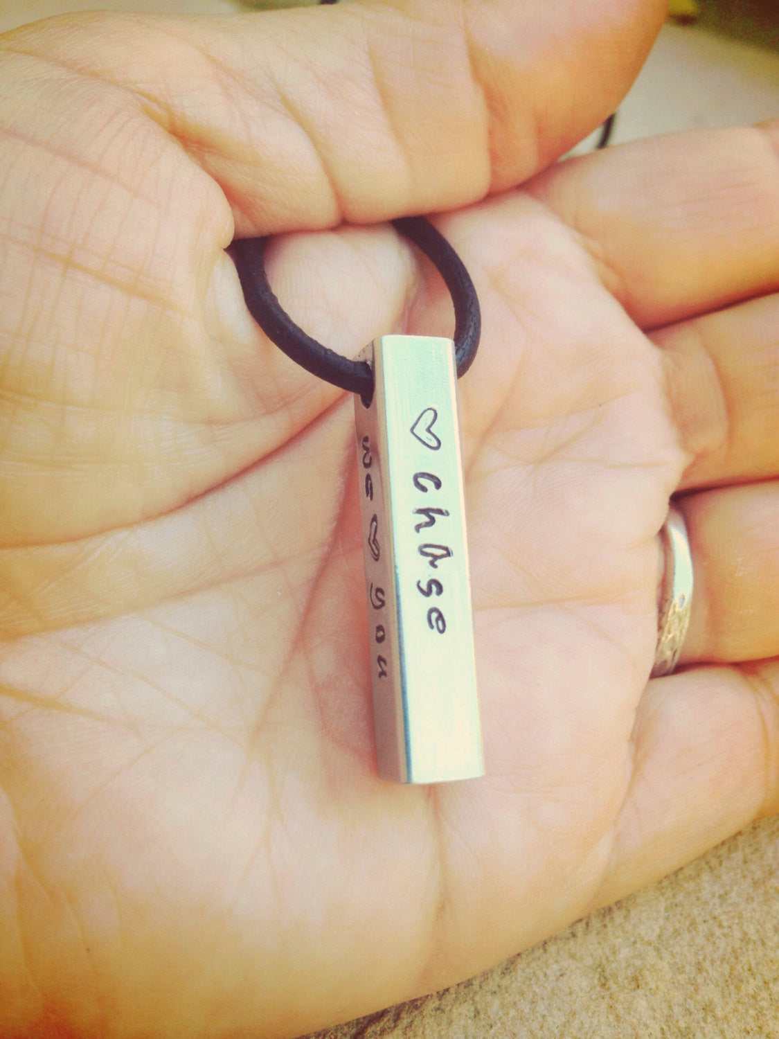 Mens Personalized Bar Necklace, Fathers Day Gift, Dad Necklace, Boyfriend Gift, Four Sided Bar Necklace, Mens Personalized Necklac - Natashaaloha, jewelry, bracelets, necklace, keychains, fishing lures, gifts for men, charms, personalized,