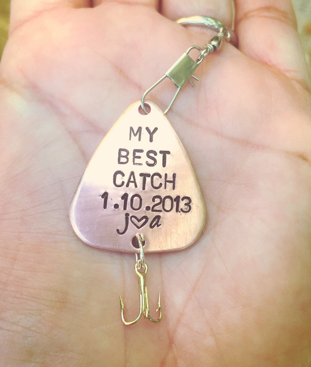 Christmas Gifts For Him, My Best Catch Fishing Keychain, Hooked On
