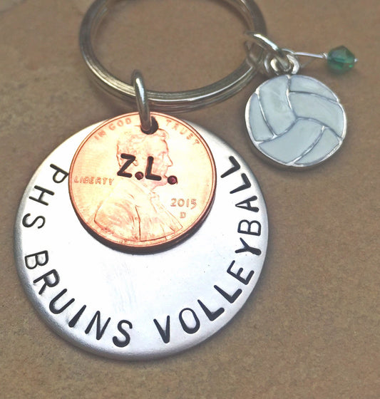 Soccer Gift, Christmas Gift, High School Sports Keychain, Volleyball Keychain, Personalized High School Sport Keychain, Football - Natashaaloha, jewelry, bracelets, necklace, keychains, fishing lures, gifts for men, charms, personalized,