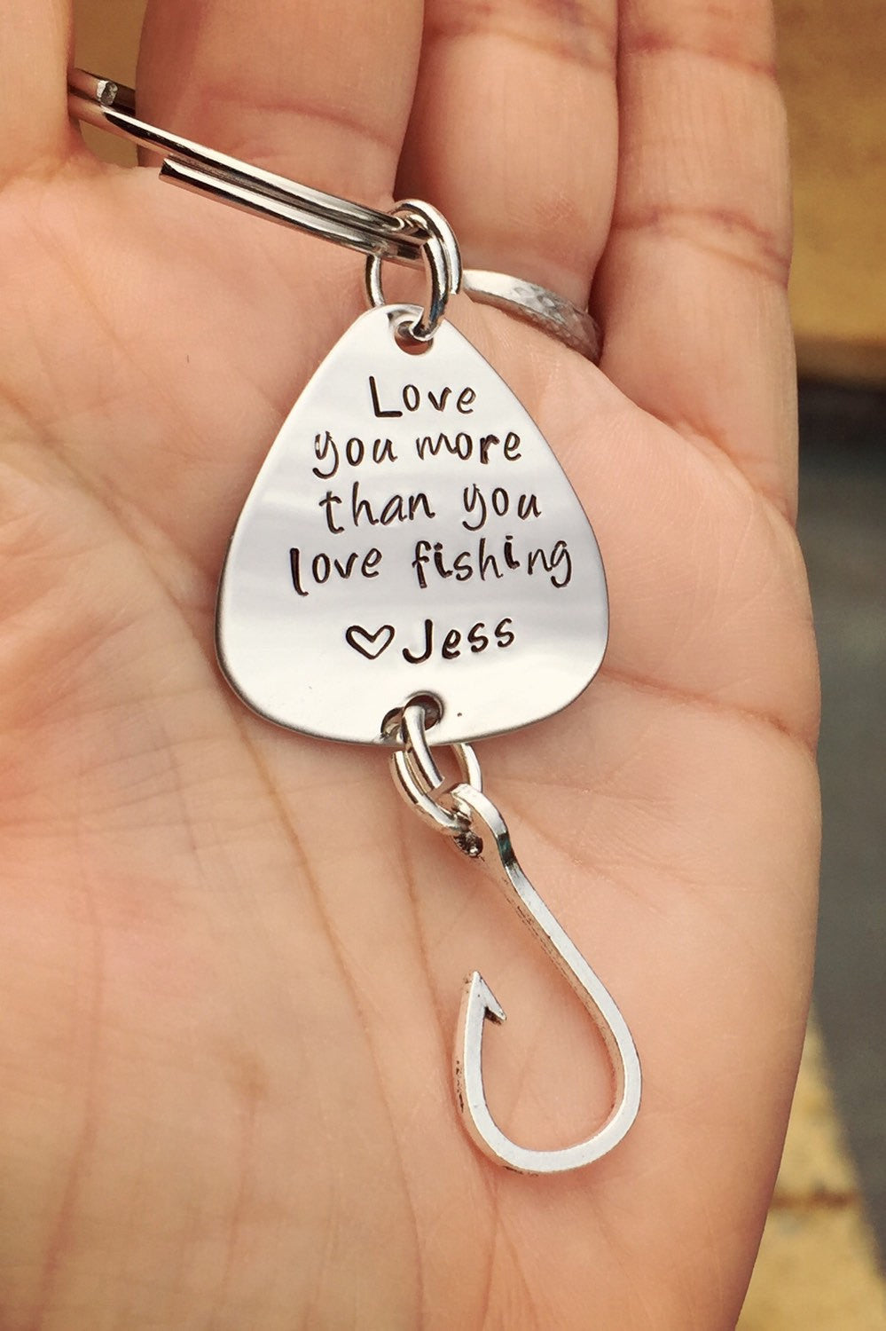 Fishing Keychain , Boyfriend Gifts copper / Lure