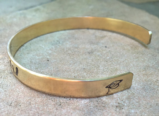 Graduation Gift, She Believed She Could So She Did Bracelet, Graduation 2016, Gifts for Graduation, Personalized Cuff, natashaaloha - Natashaaloha, jewelry, bracelets, necklace, keychains, fishing lures, gifts for men, charms, personalized,