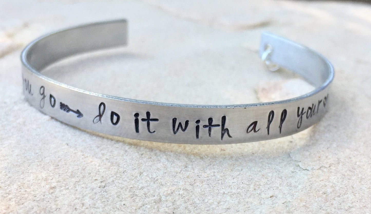 Graduation Gifts, Wherever you go do it with all your heart Bracelet - Natashaaloha, jewelry, bracelets, necklace, keychains, fishing lures, gifts for men, charms, personalized,