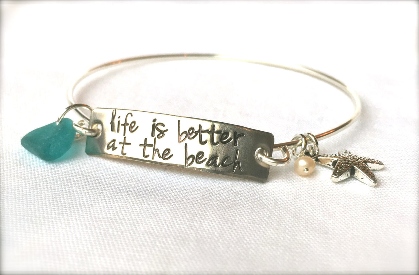 Life Is Better At The Beach Bracelet - Natashaaloha, jewelry, bracelets, necklace, keychains, fishing lures, gifts for men, charms, personalized,
