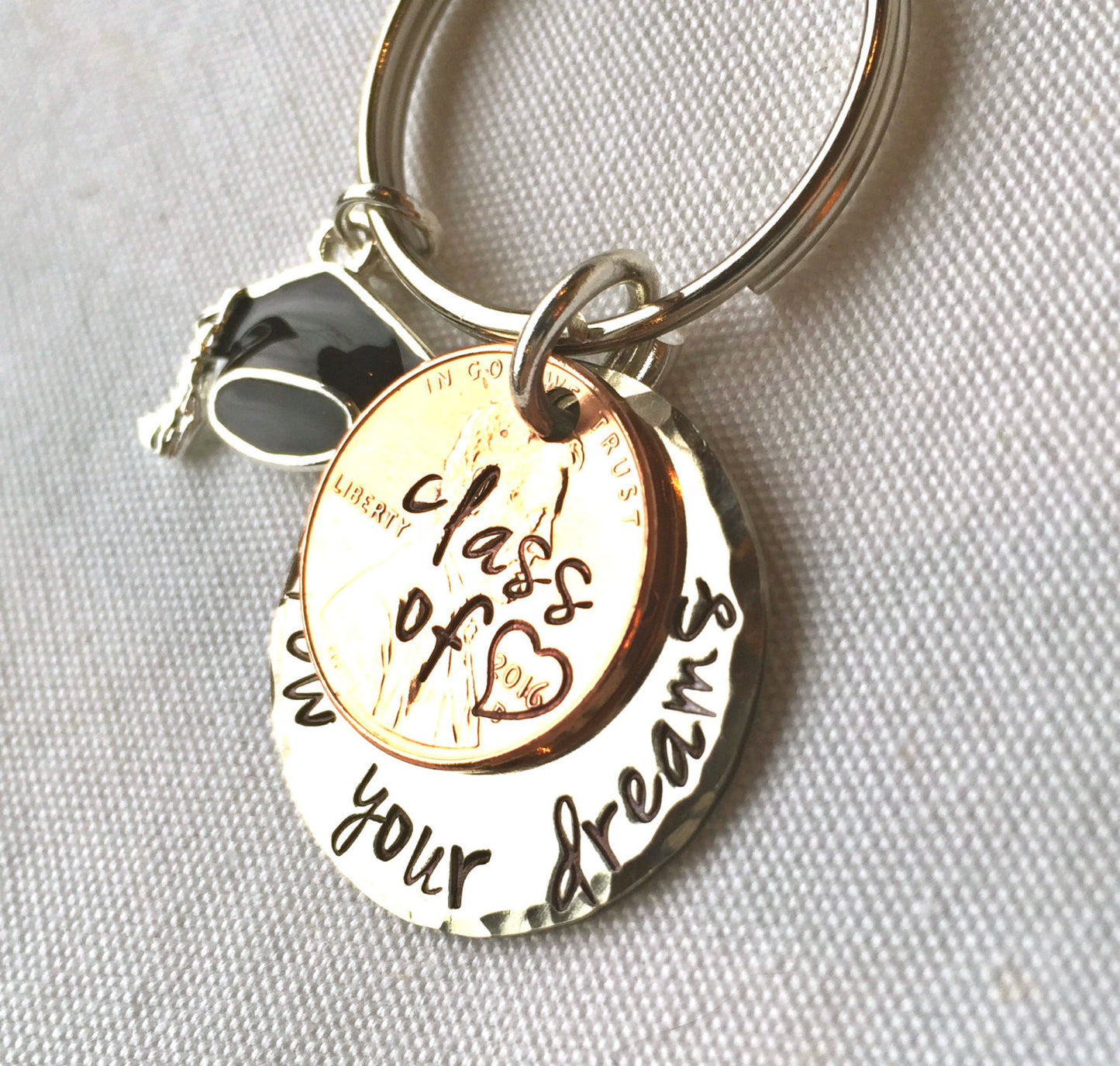 Graduation Gift 2016, Personalized Penny Keychains - Natashaaloha, jewelry, bracelets, necklace, keychains, fishing lures, gifts for men, charms, personalized,