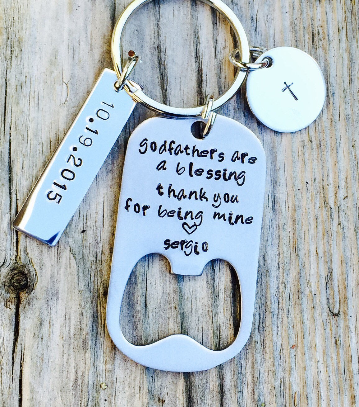 Godfather Gift, Godfather Keychain, Personalized Godfather Gift - Natashaaloha, jewelry, bracelets, necklace, keychains, fishing lures, gifts for men, charms, personalized,