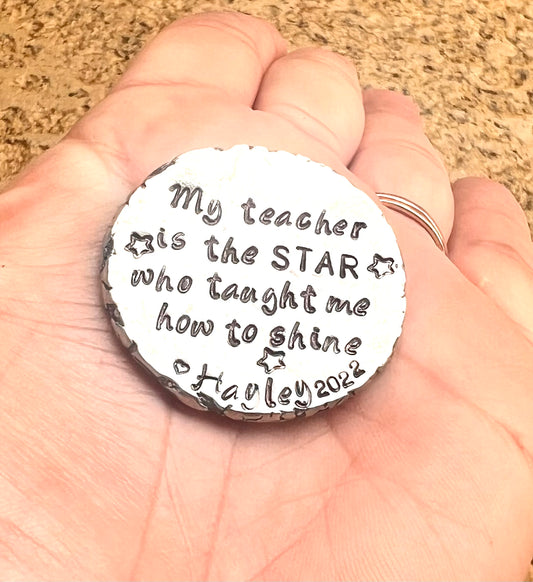 Teacher Gifts, Personalized Coin Teacher, Teacher Thank You, Christmas Gift For Teacher - Natashaaloha, jewelry, bracelets, necklace, keychains, fishing lures, gifts for men, charms, personalized,