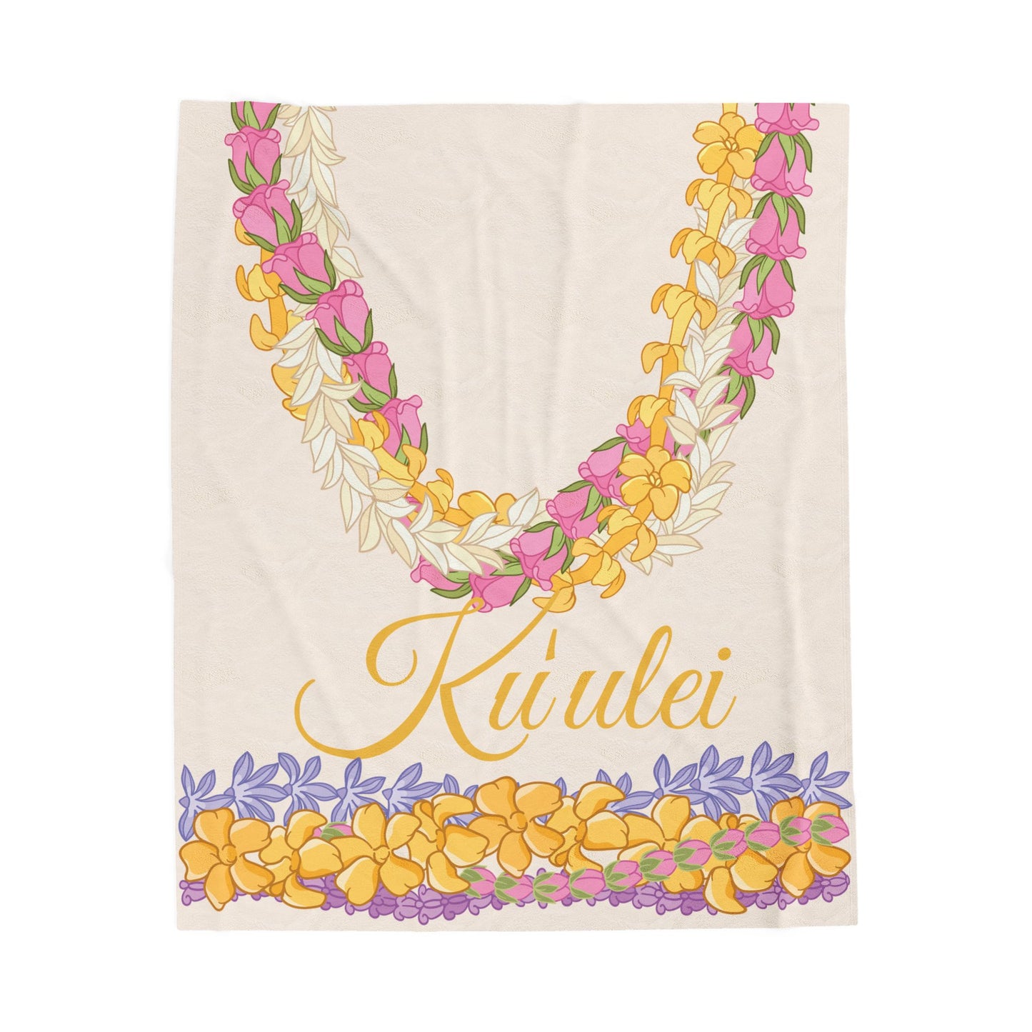 Personalized Puakenikeni Lokelani Hawaiian Lei Blanket