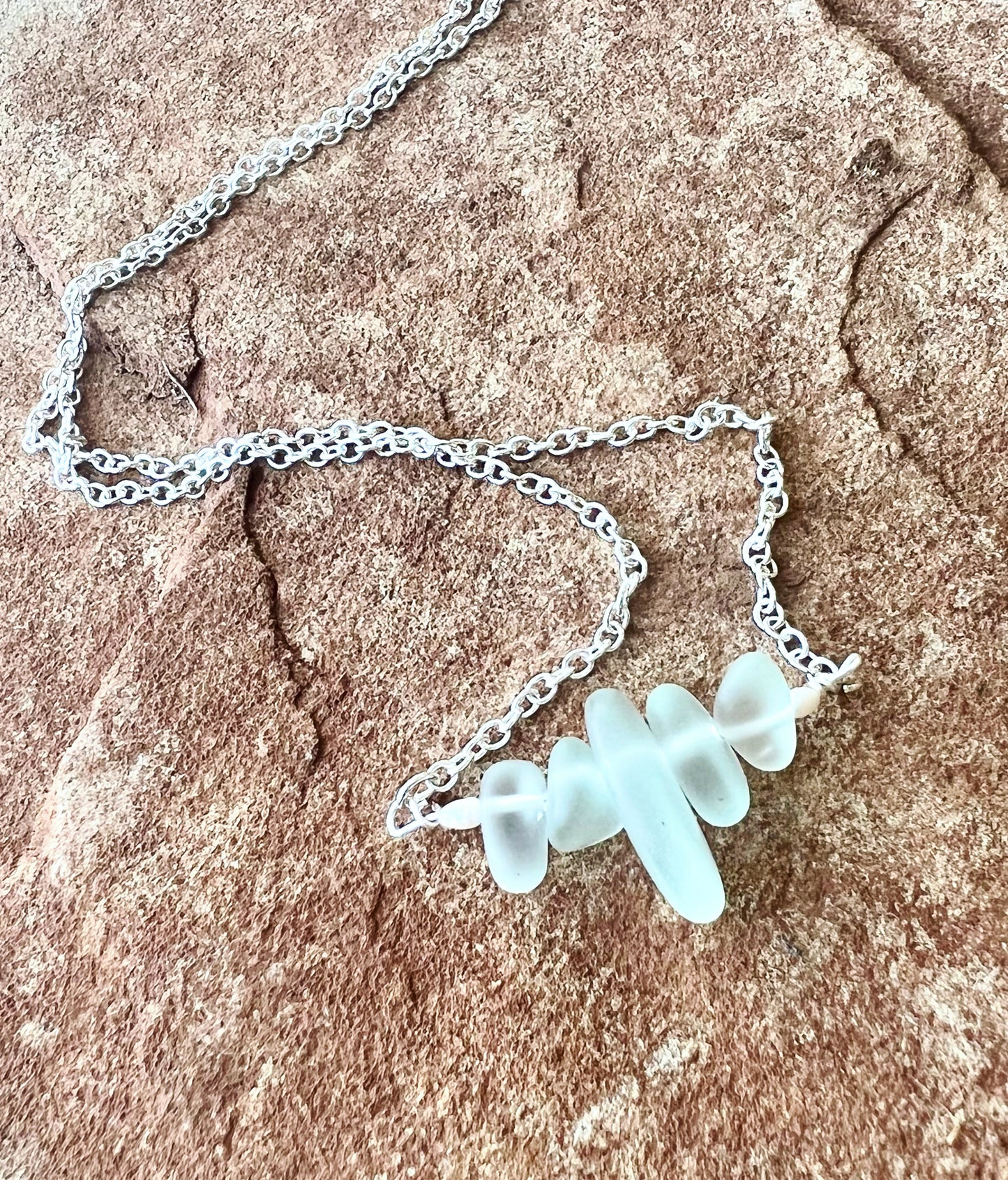 Sea Glass Necklace, Gifts For Her, Something Blue, Natural Gifts, Handmade Necklace