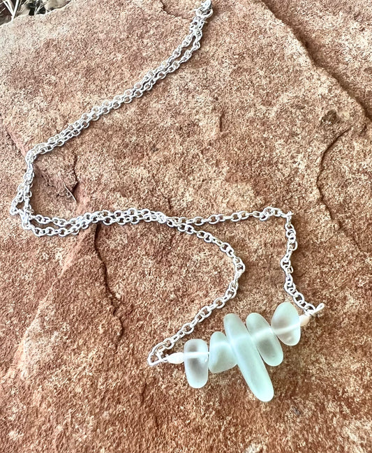 Sea Glass Necklace, Gifts For Her, Something Blue, Natural Gifts, Handmade Necklace