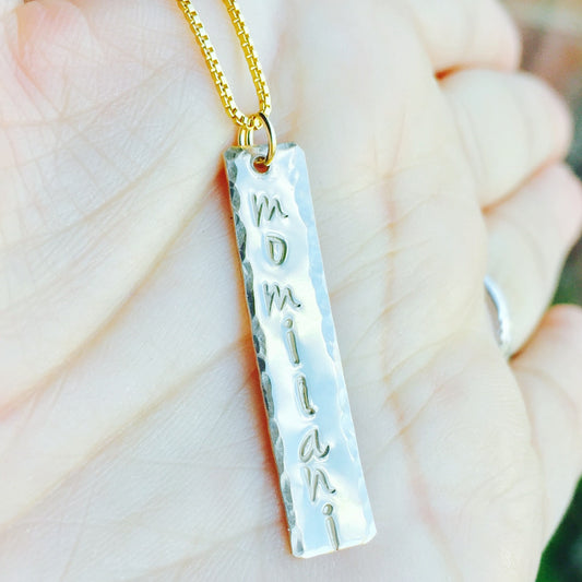 Hawaiian Name Necklace, Gold Bar Necklace - Natashaaloha, jewelry, bracelets, necklace, keychains, fishing lures, gifts for men, charms, personalized,