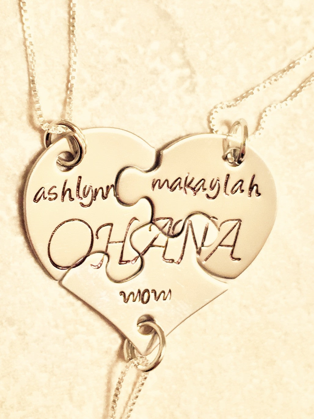 Ohana Heart Necklace, Valentine Necklace - Natashaaloha, jewelry, bracelets, necklace, keychains, fishing lures, gifts for men, charms, personalized, 