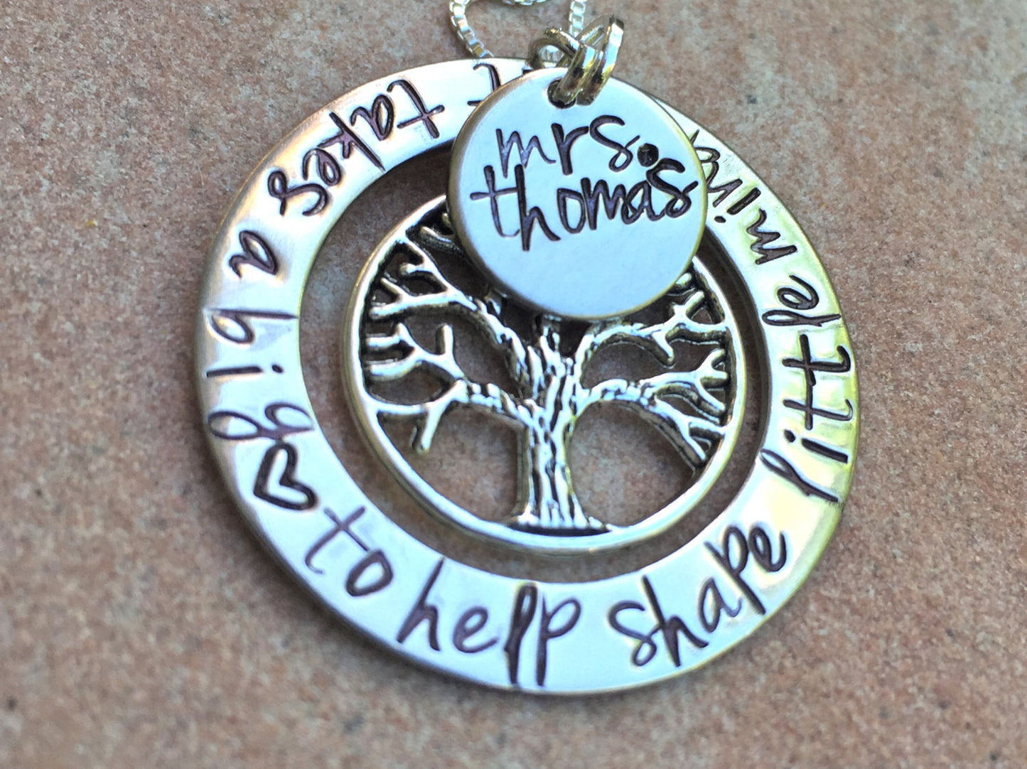 Teacher Gift, It Takes A Big Heart To Help Shape Little Minds Necklace, teacher gift, teacher appreciation, teacher thank you gift - Natashaaloha, jewelry, bracelets, necklace, keychains, fishing lures, gifts for men, charms, personalized, 