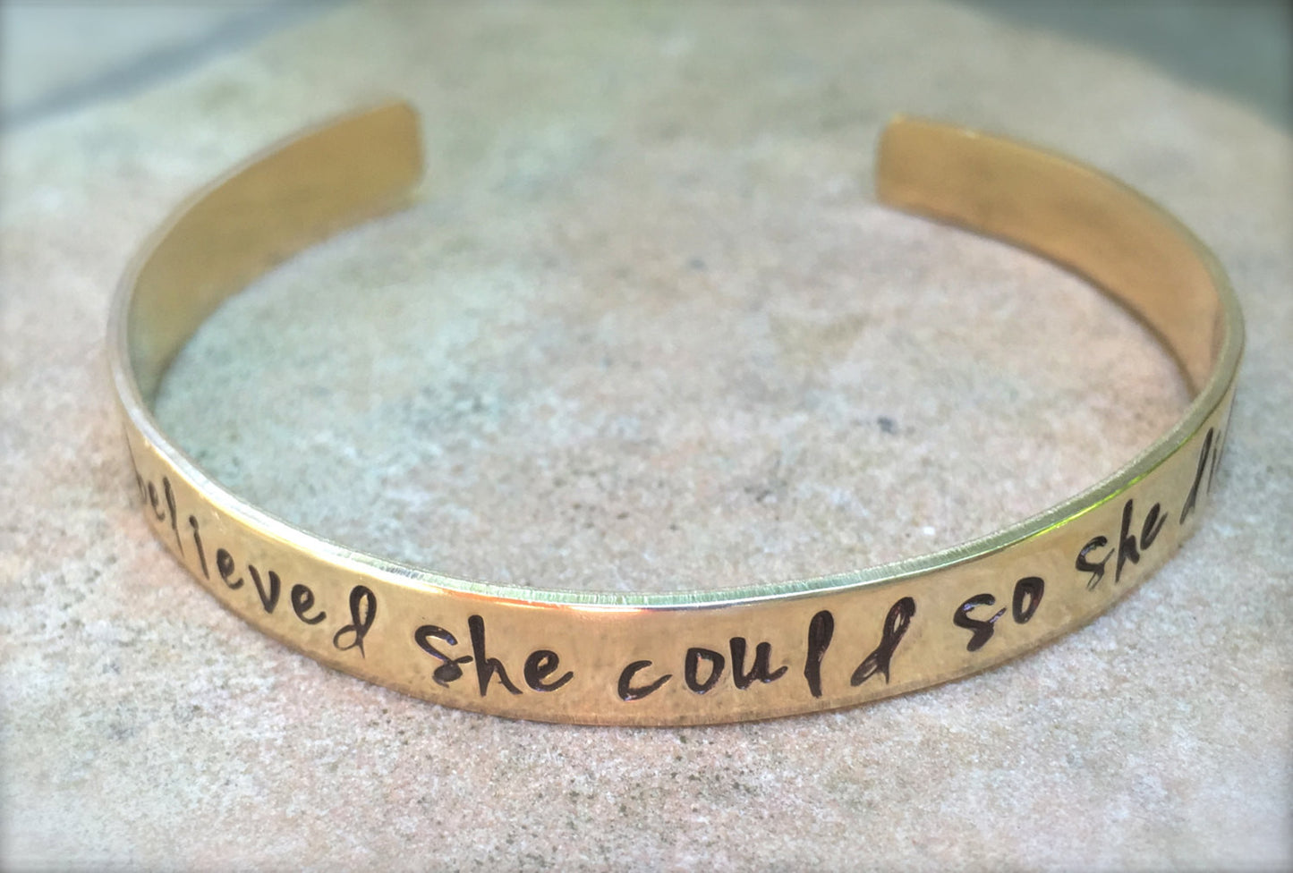 She Believed She Could So She Did Bracelet, Graduation 2016, Gifts for Graduation, Personalized Cuff, natashaaloha - Natashaaloha, jewelry, bracelets, necklace, keychains, fishing lures, gifts for men, charms, personalized, 