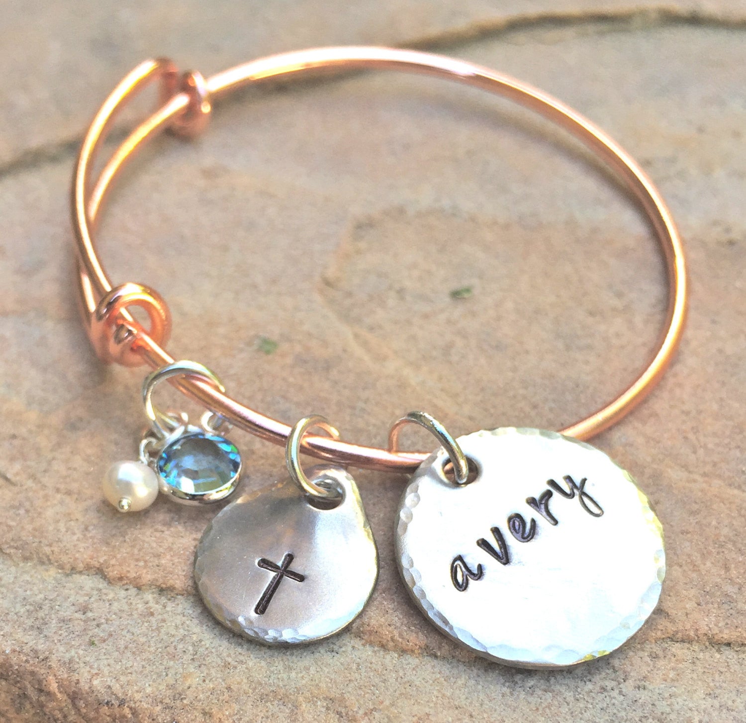 Children's Custom Bangle, Christian Gifts, Baptism Gift - Natashaaloha, jewelry, bracelets, necklace, keychains, fishing lures, gifts for men, charms, personalized, 