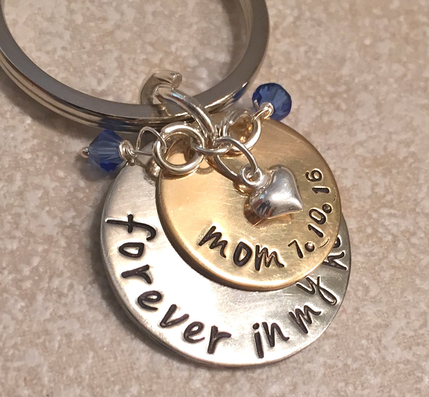 Memorial Keychain, Forever In My Heart, Loss Of Loved One, Loss of Mom, Loss of Dad, Memorial Gift, natashaaloha - Natashaaloha, jewelry, bracelets, necklace, keychains, fishing lures, gifts for men, charms, personalized, 