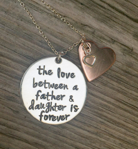 The Love Between A Father and Daughter is Forever Necklace - Natashaaloha, jewelry, bracelets, necklace, keychains, fishing lures, gifts for men, charms, personalized,