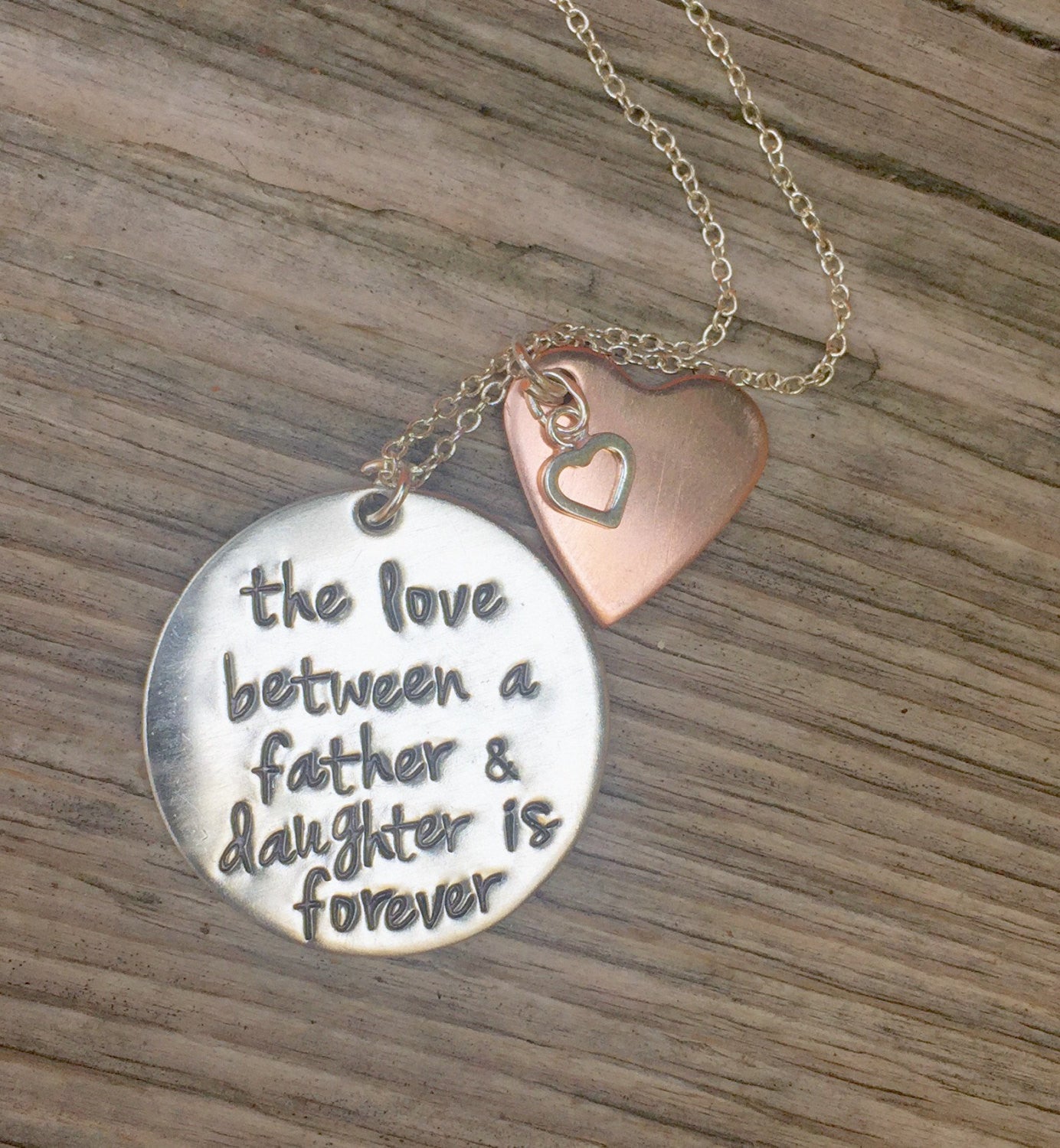 The Love Between A Father and Daughter is Forever Necklace - Natashaaloha, jewelry, bracelets, necklace, keychains, fishing lures, gifts for men, charms, personalized, 