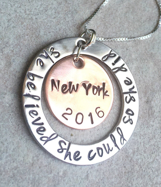 She Believed She Could So She Did Necklace - Natashaaloha, jewelry, bracelets, necklace, keychains, fishing lures, gifts for men, charms, personalized,