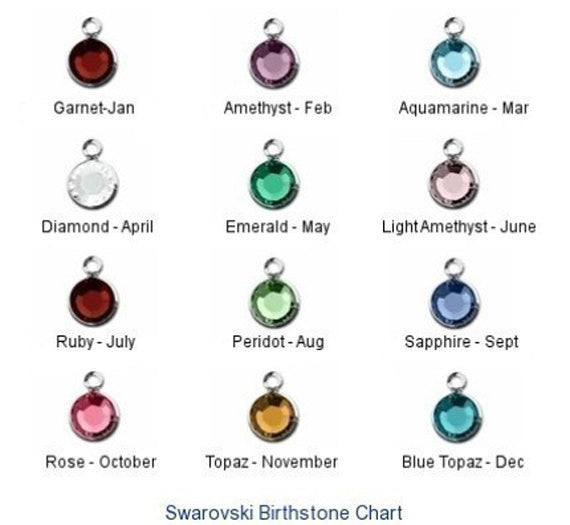Genuine Swarovski Birthstones, Add to Your Order - Natashaaloha, jewelry, bracelets, necklace, keychains, fishing lures, gifts for men, charms, personalized, 