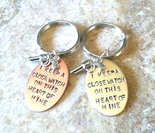 I Keep A Close Watch On This Heart Of Mine Keychain - Natashaaloha, jewelry, bracelets, necklace, keychains, fishing lures, gifts for men, charms, personalized,