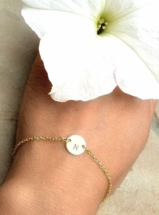 Gold Initial Bracelet - Natashaaloha, jewelry, bracelets, necklace, keychains, fishing lures, gifts for men, charms, personalized, 