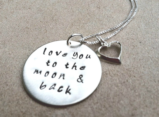 Necklace, love you to the moon and and back,gifts for her,natashaaloha,personalized necklace, mom necklace - Natashaaloha, jewelry, bracelets, necklace, keychains, fishing lures, gifts for men, charms, personalized, 