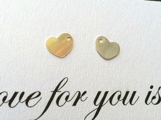 sterling silver heart charm, 14kt gold heart charm, hand stamped heart, initial heart, add a charm, custom options for hand stamped jewelry - Natashaaloha, jewelry, bracelets, necklace, keychains, fishing lures, gifts for men, charms, personalized,