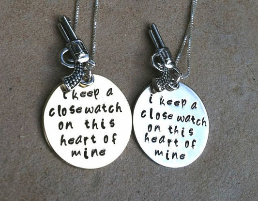 Johnny Cash Jewelry, Johnny Cash Necklace, I Keep A Close Watch, Johnny Cash gold or silver, Personalized Hand Stamped Jewelry - Natashaaloha, jewelry, bracelets, necklace, keychains, fishing lures, gifts for men, charms, personalized,