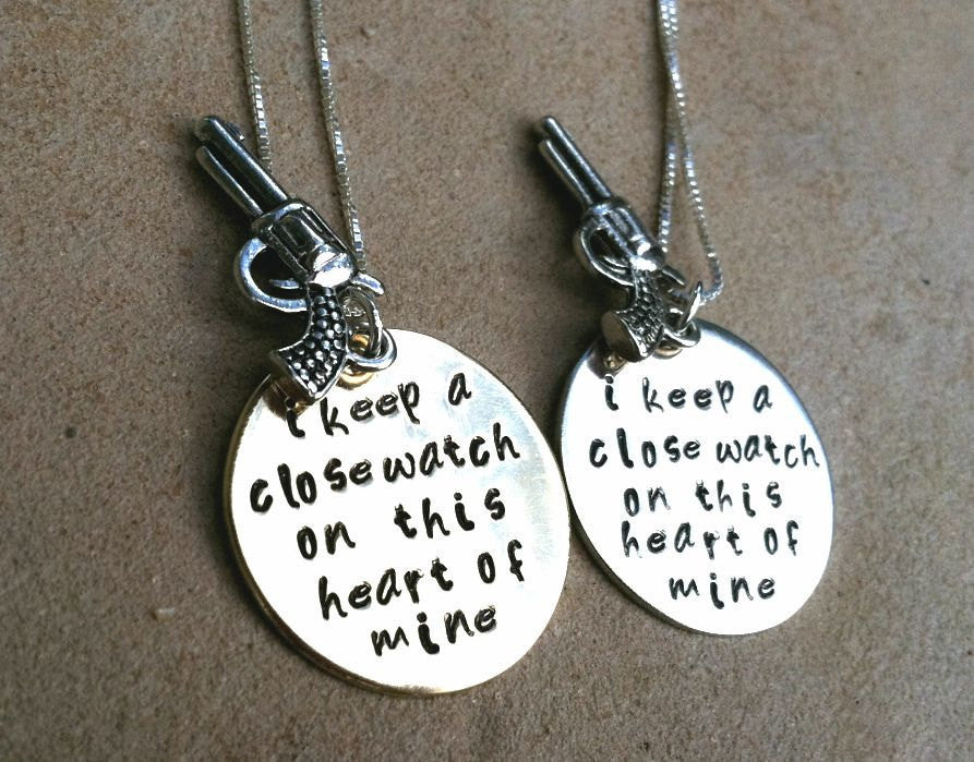 Johnny Cash Necklace, I Keep A Close Watch, Natashaaloha - Natashaaloha, jewelry, bracelets, necklace, keychains, fishing lures, gifts for men, charms, personalized, 