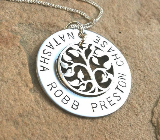 Mom Personalized Necklace, Personalized Mother Necklace, tree of life necklace, gifts for mom, personalized necklace,mom necklace - Natashaaloha, jewelry, bracelets, necklace, keychains, fishing lures, gifts for men, charms, personalized, 
