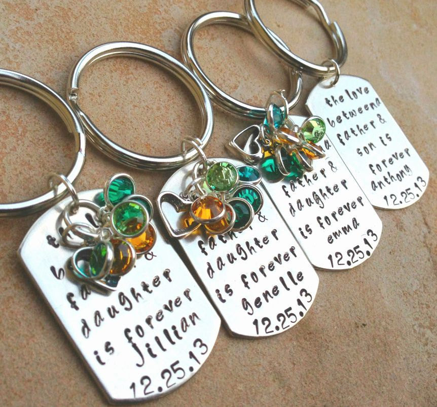 The Love Between A Father And Daughter Keychain - Natashaaloha, jewelry, bracelets, necklace, keychains, fishing lures, gifts for men, charms, personalized, 