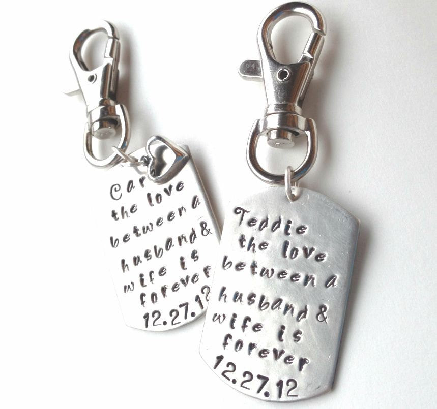 The love between a husband and wife, wedding day key chain, 1 custom key chain, for the bride and groom, just married, bride and groom gift - Natashaaloha, jewelry, bracelets, necklace, keychains, fishing lures, gifts for men, charms, personalized, 