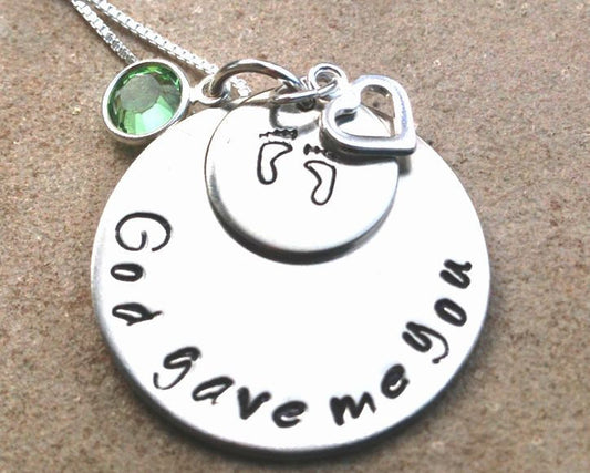 God Gave Me You Necklace, Personalized - Natashaaloha, jewelry, bracelets, necklace, keychains, fishing lures, gifts for men, charms, personalized,