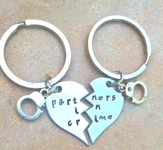 Partners In Crime Keychain - Natashaaloha, jewelry, bracelets, necklace, keychains, fishing lures, gifts for men, charms, personalized,