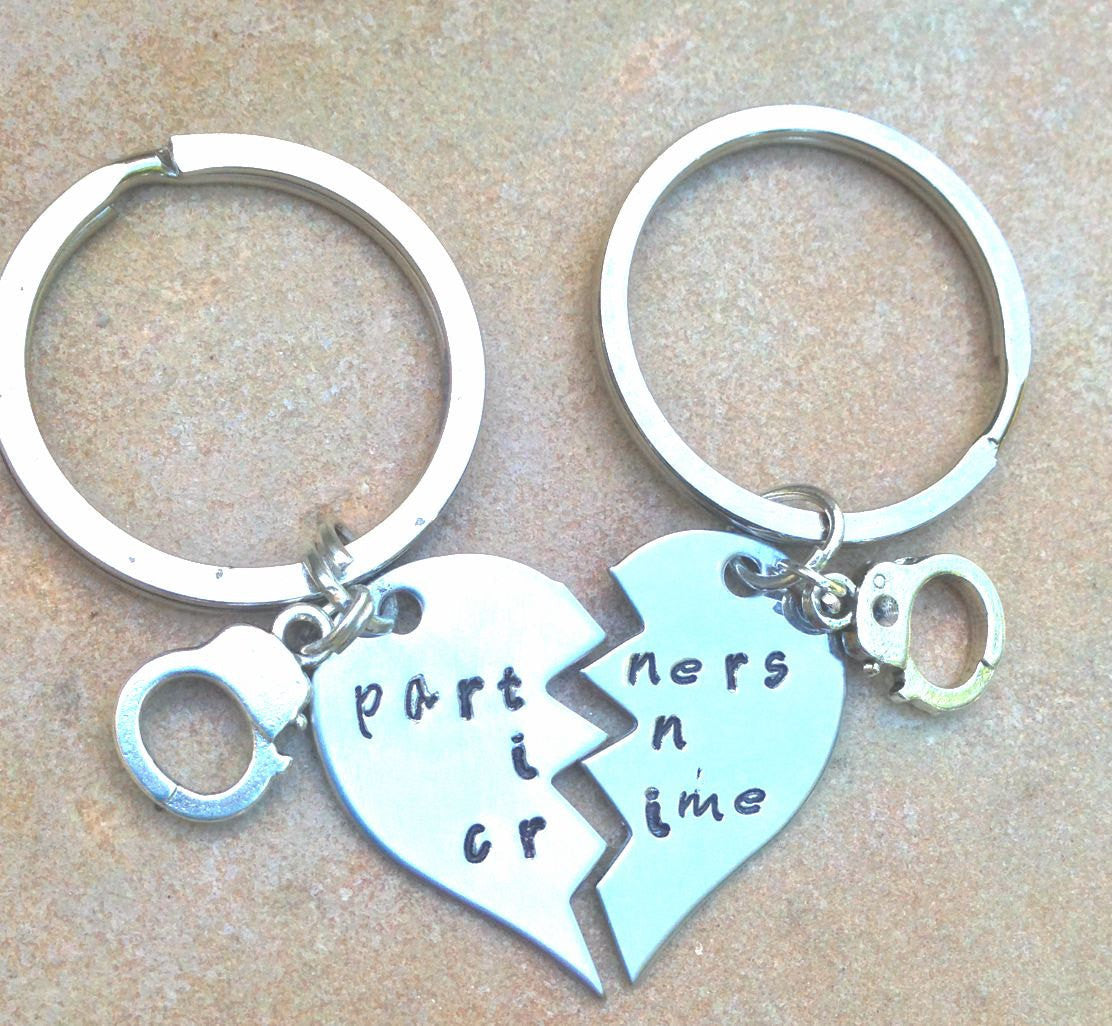 Partners In Crime Keychain, Christmas Gifts Couples, Natashaaloha - Natashaaloha, jewelry, bracelets, necklace, keychains, fishing lures, gifts for men, charms, personalized, 