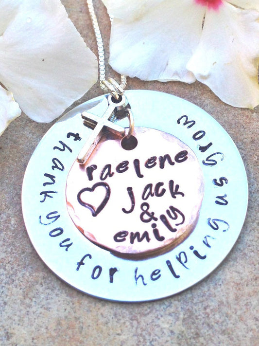 teacher gift, teacher appreciation, thank you for helping us grow,teacher, cross, religious, thank you gift, preschool, bible studies - Natashaaloha, jewelry, bracelets, necklace, keychains, fishing lures, gifts for men, charms, personalized, 